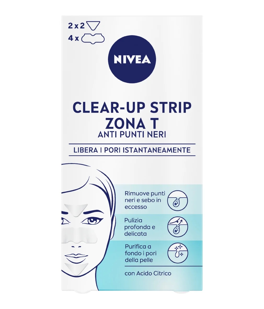 NIVEA Clear-Up Strip T-zone patches, 6 stuks, voor het verwijderen van mee-eters.