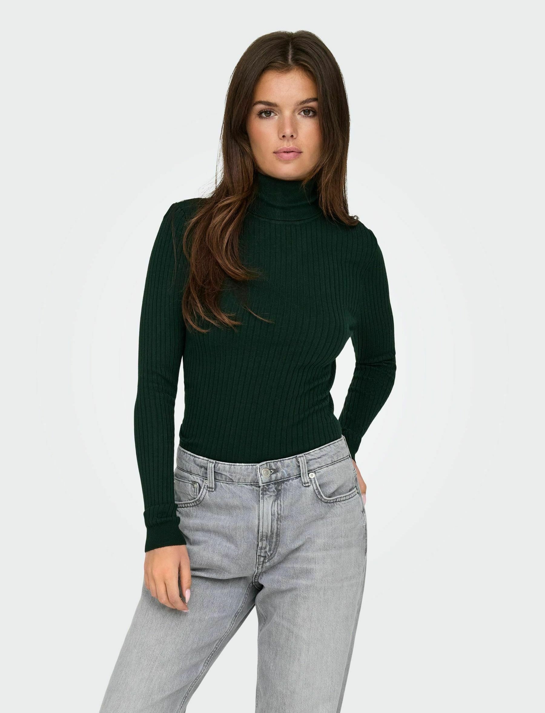 ONLY ONLKAROL ROLL ECK - Pullover - Scarab