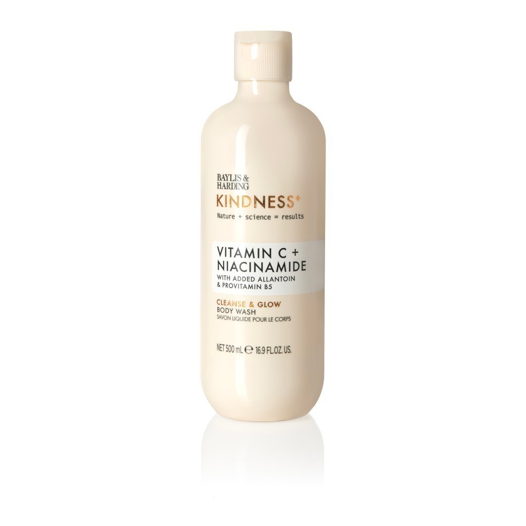 „Baylis & Harding“ kūno muilas „Kindness+“ dušo želė su vitaminu C ir niacinamidu – 500 ml