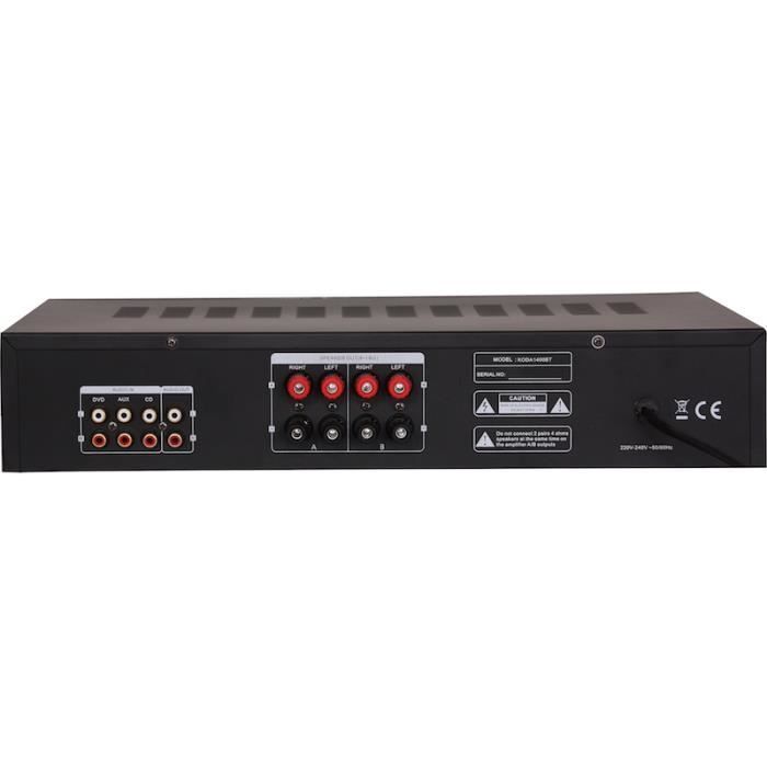 Amplificador estéreo Hi-Fi 2x100W RMS - MADISON MAD1400BT - Bluetooth, USB-SD, sintonizador FM - Branco