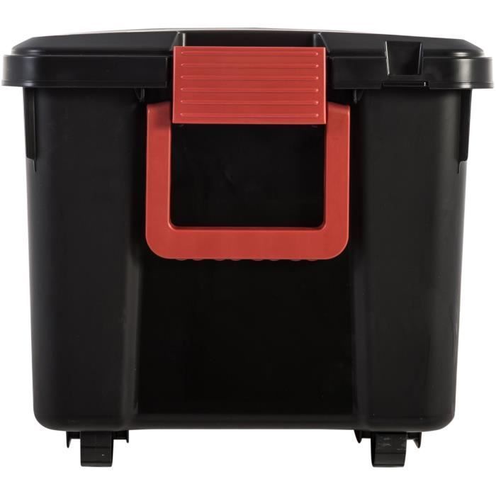 IRIS OHYAMA Juego de 3 cajas de almacenamiento DIY - Store It All - 75 L - Negro y rojo - 78 x 39,5 x 35 cm