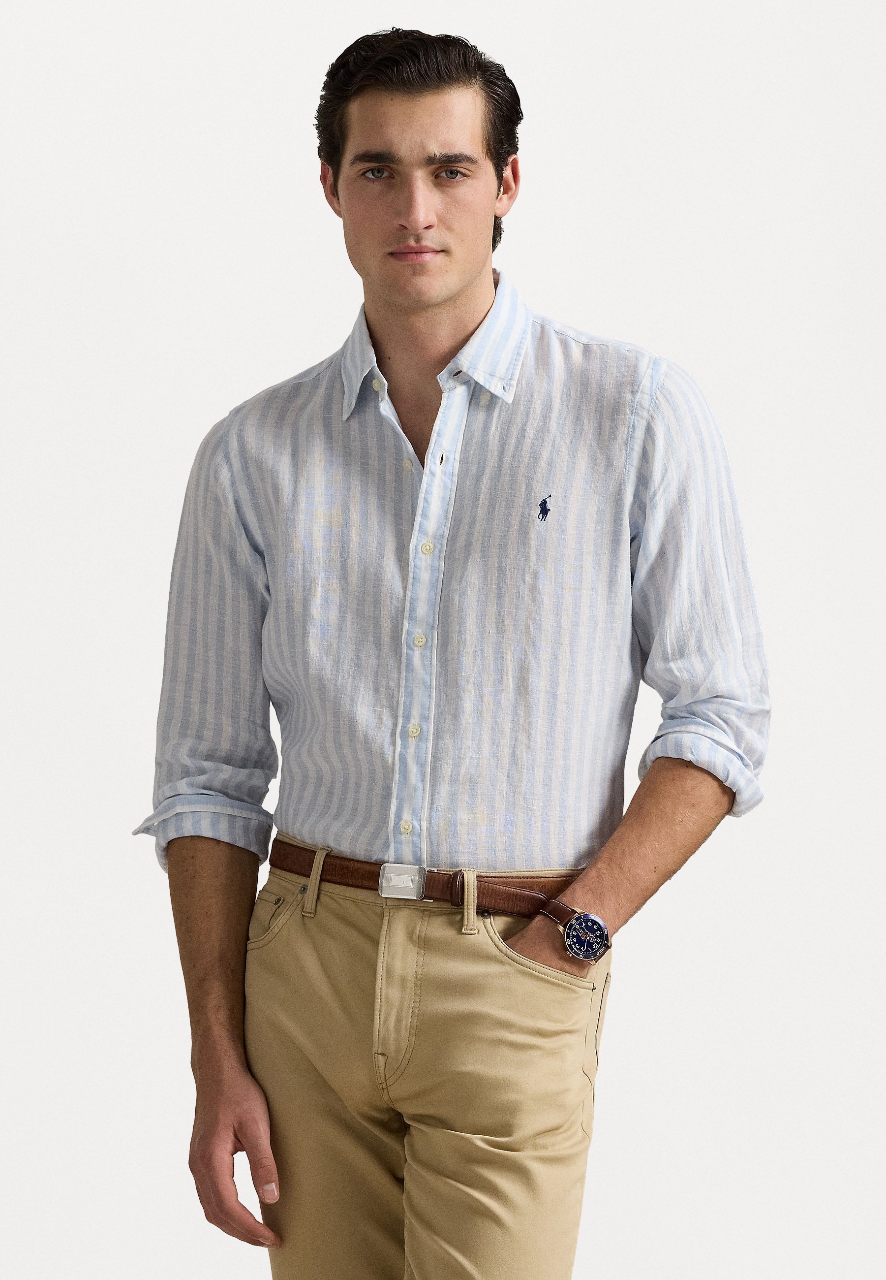 Polo Ralph Lauren Langarm-Sporthemd – Hemd – Büroblau/Weiß