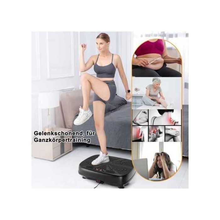 Plataforma vibratoria - CDISPLAY - 99 niveles de intensidad - Plataforma vibratoria oscilante, antideslizante, 2 bandas de resistencia y control remoto.