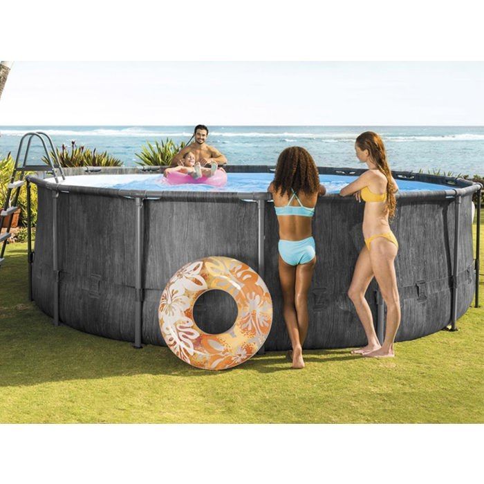 Kit piscine tubulaire Intex Baltik ronde 4,57 x 1,22 m + Bâche à bulles + 6 cartouches de filtration