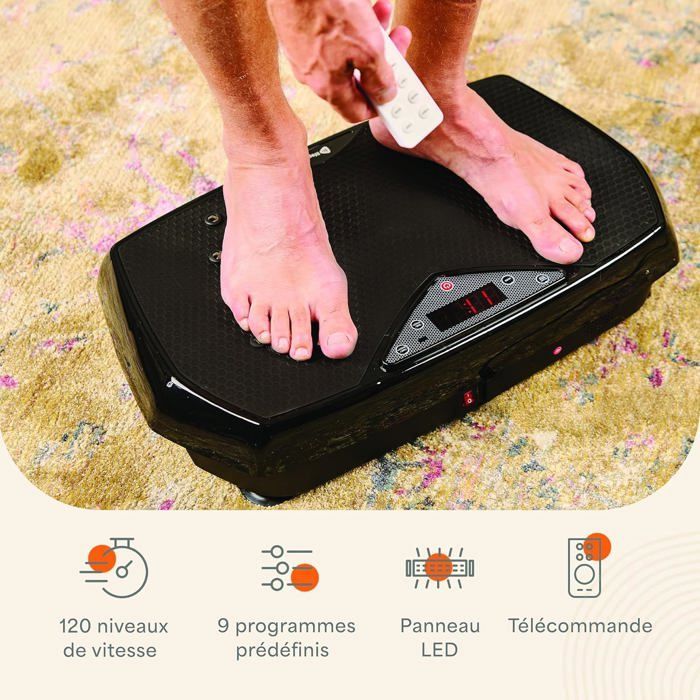 Plateforme vibrante - HOLISANE - Hexaplate - 9 programmes - 120 niveaux - Surface d'acupression