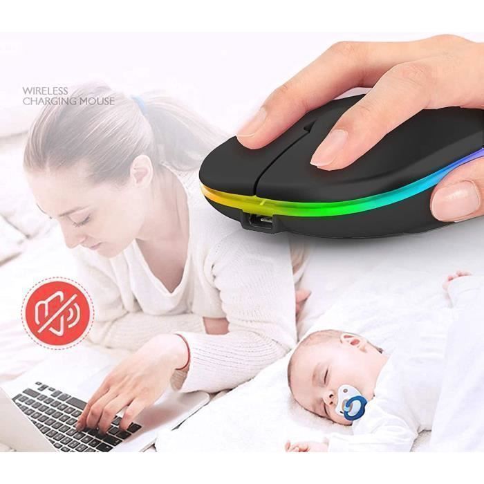 Souris sans Fil - JEANJEAN - Ultra-Mince - Rechargeable - Silencieuse - 2.4G