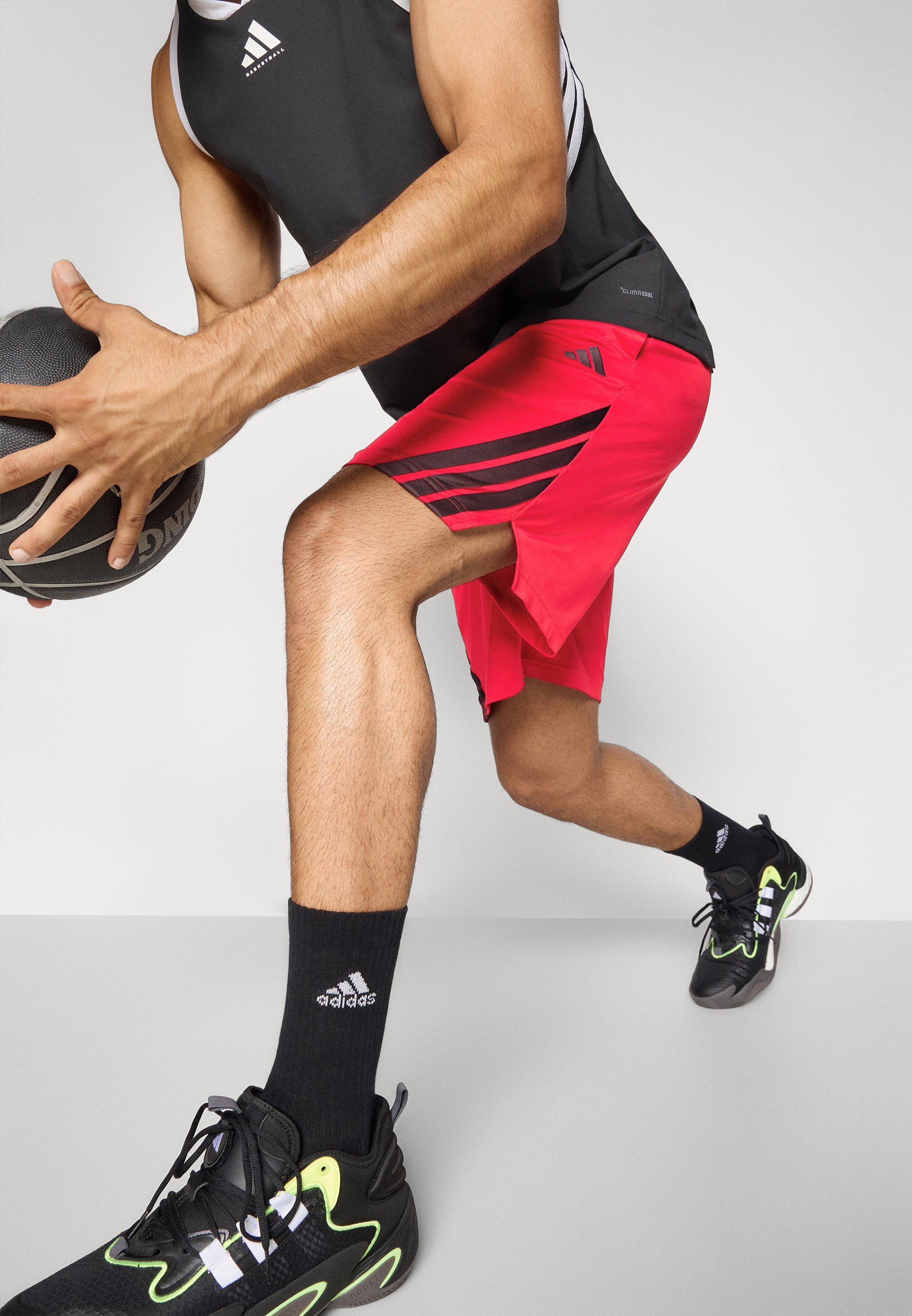 adidas Performance 3-STRIPES - Sportshorts - Team Power rood/zwart