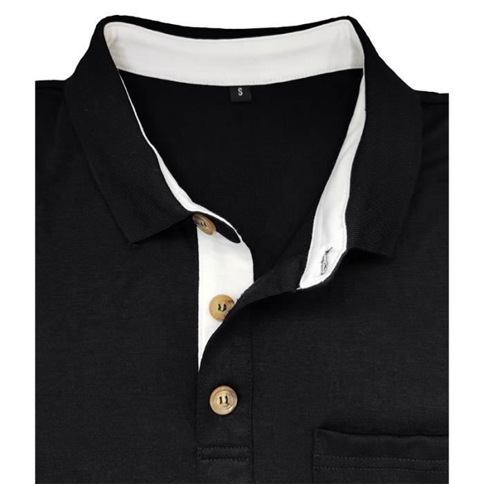 Polo negro para hombre - Cómodo e informal - Tallas grandes