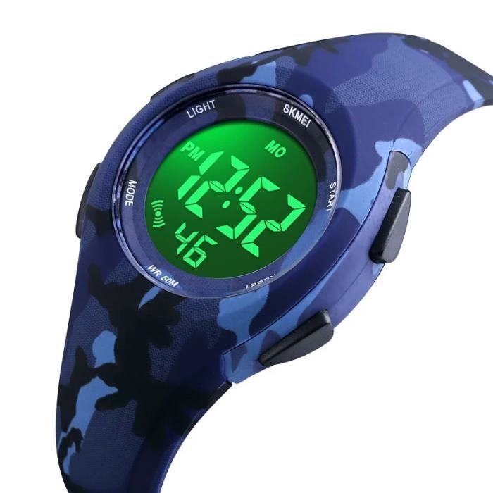 Reloj deportivo digital LED para niños y niñas - Resistente al agua hasta 50 m - Regalo para niños