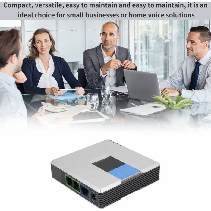 Adaptador de teléfono por Internet VoIP Gateway de 2 puertos con protocolo SIP V2 y cable de red para Linksys PAP2T EU YYV
