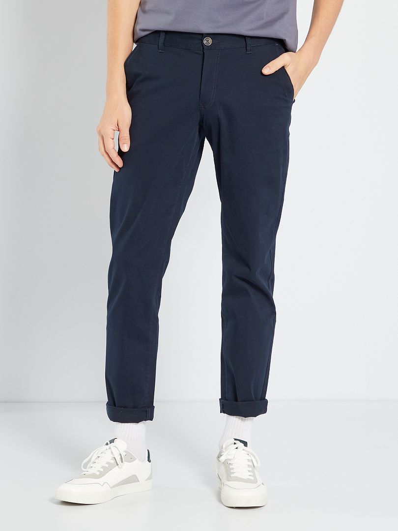 Calça chino de corte regular L32 - azul