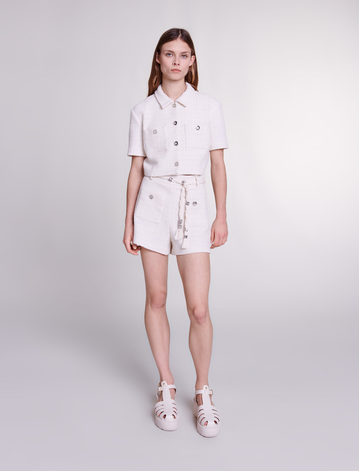 Tweed crop top - Raw