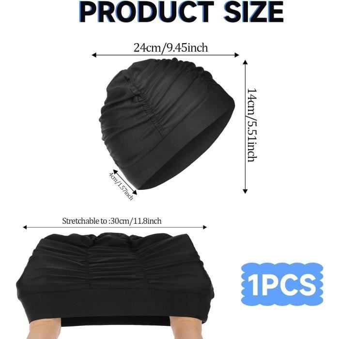 Bonnet de bain - Extra large - Tissu nylon élastique - Confortable - Pour cheveux longs
