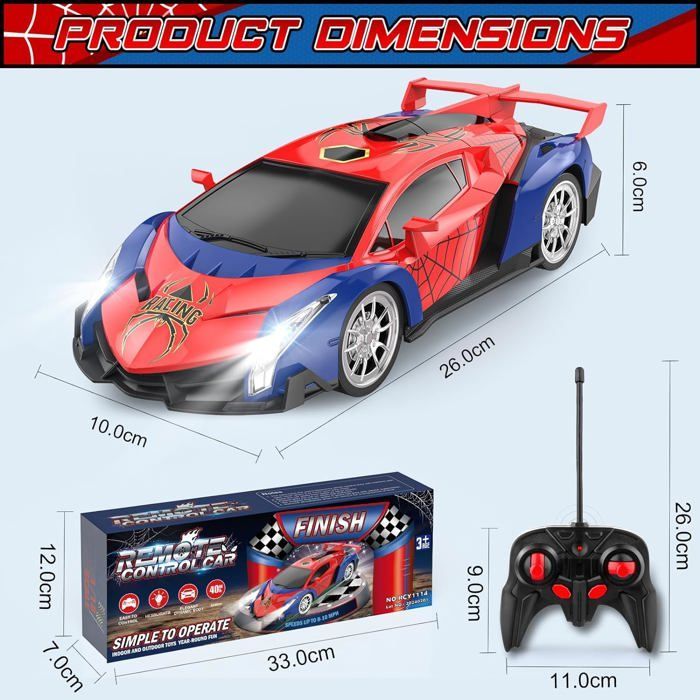 Voiture télécommandée - BIENCOME - BIENCOME 1/18 - Rouge - LED - Échelle 1:18