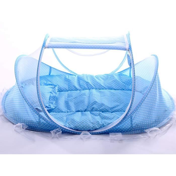 Cuna de viaje plegable - Cama para bebé - ZGEER - Ligera - Mosquitera - Azul