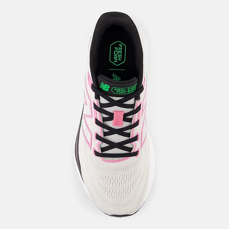 Dames Fresh Foam 680 v8 - Matgrijs met zwart en roze accenten