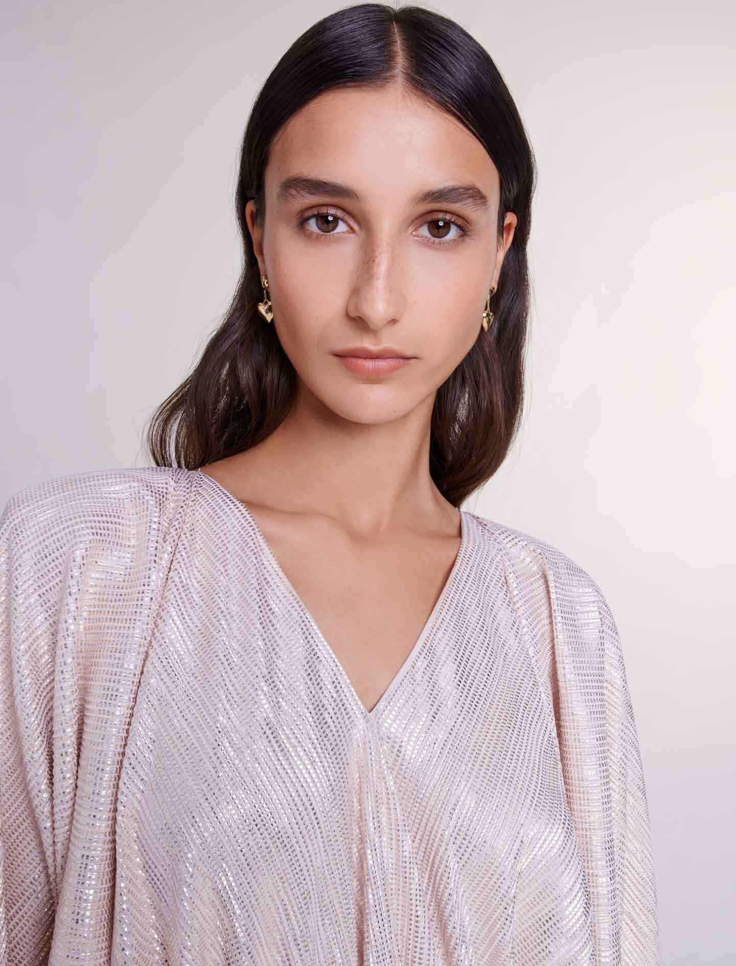 Rochie lungă cu curea - Rose Clair/ Doré