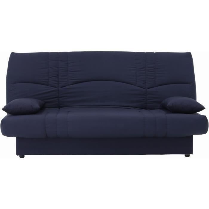 Sofá cama clic-clac de 3 plazas - Tela azul oscuro - 190 x 92 cm - DREAM - Estilo contemporáneo