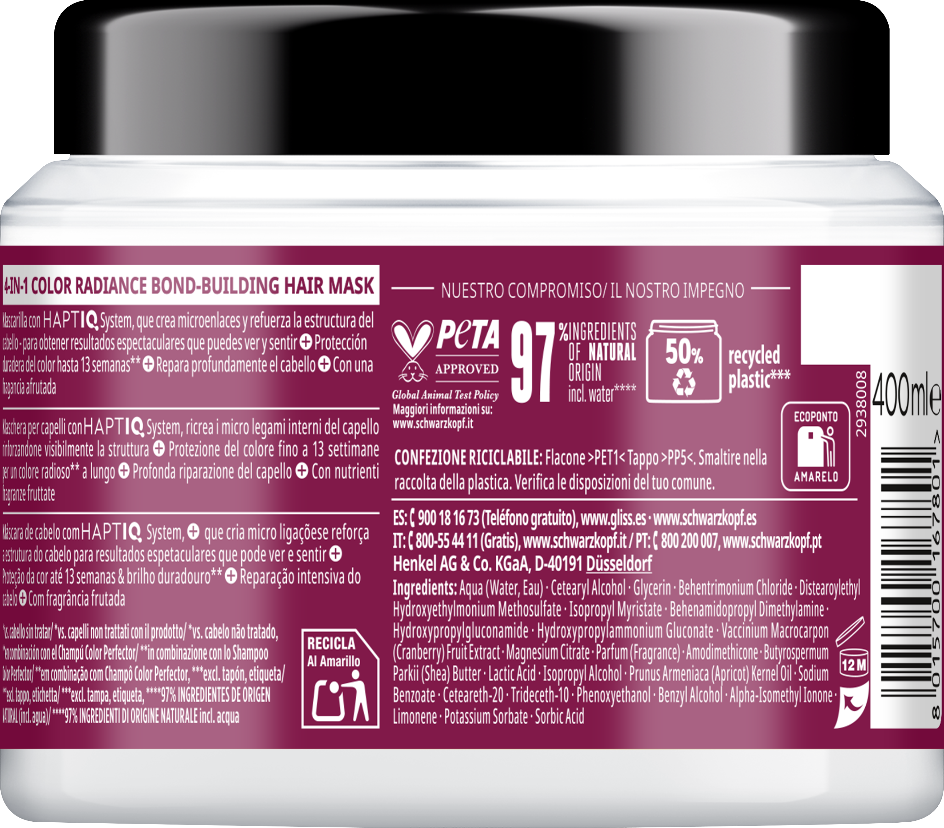 „Ultimate Color 4-in-1“ kaukė plaukams 