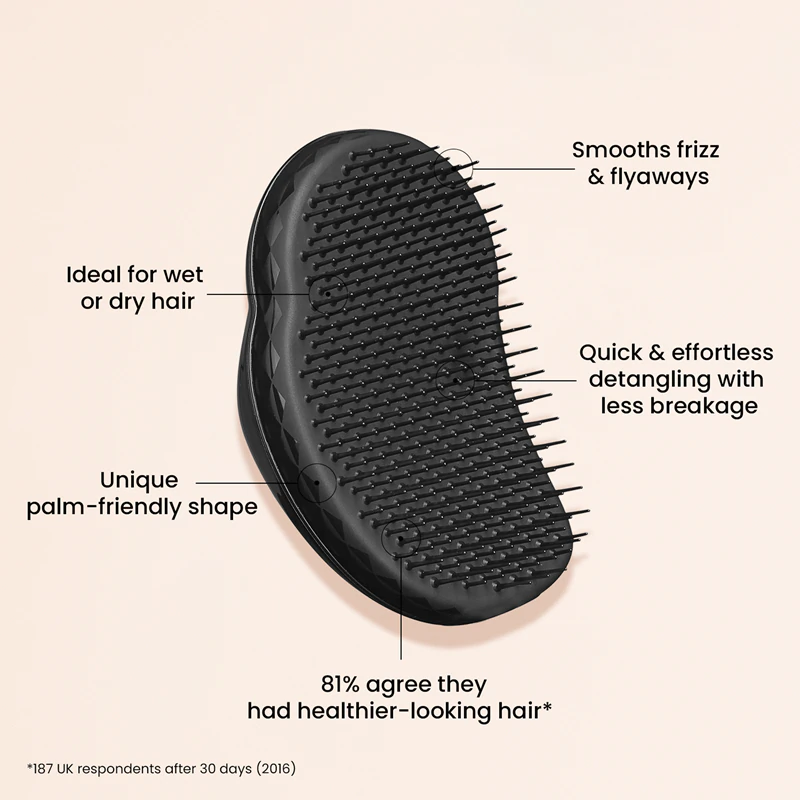 Escova Tangle Teezer The Original Panther Preta para Todos os Tipos de Cabelo