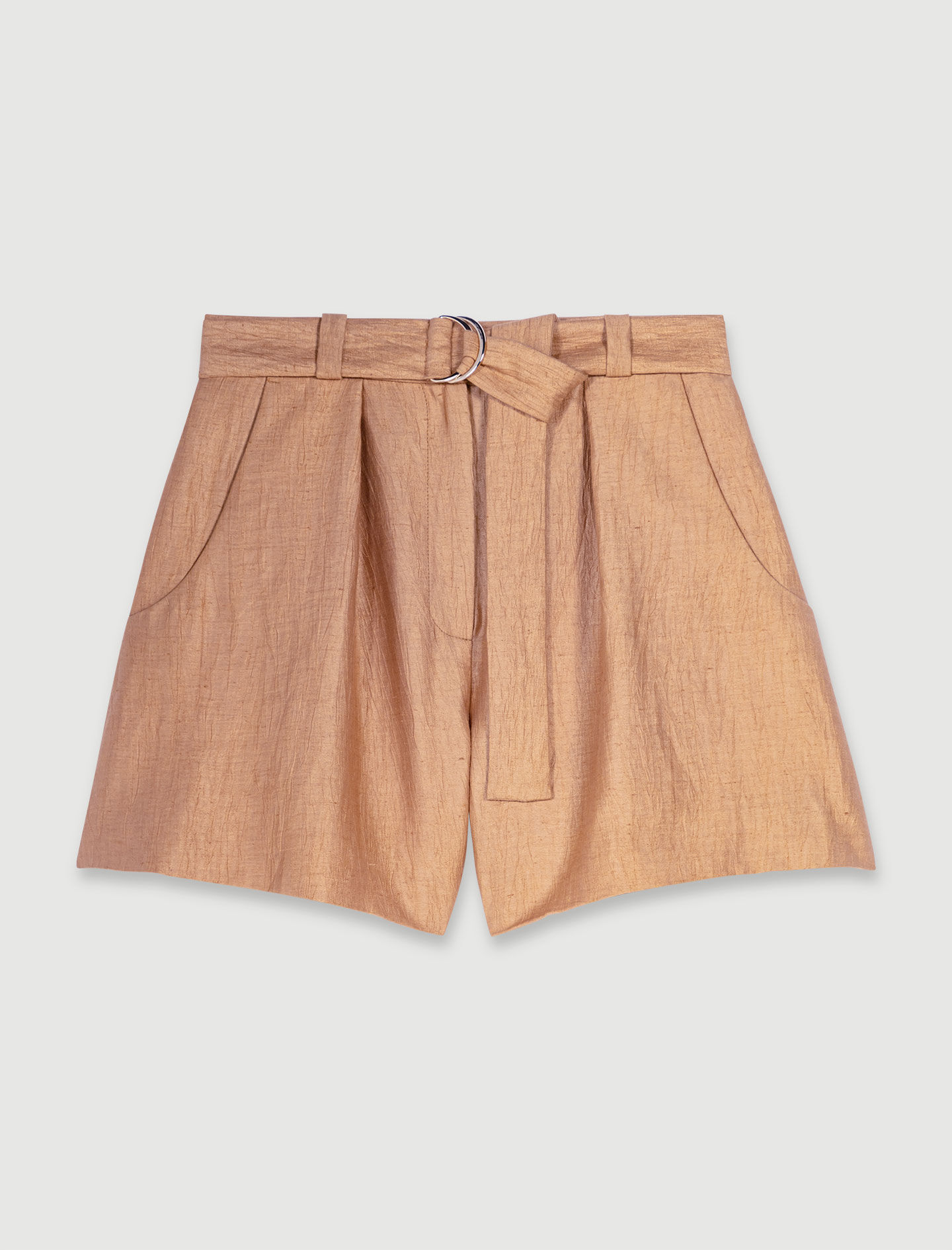 Linnen shorts - Lichtbruin