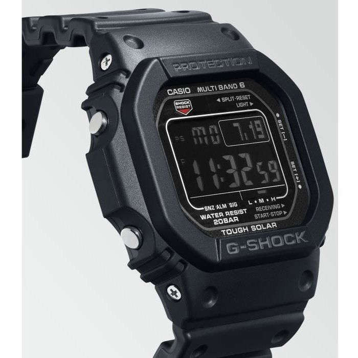 Reloj Casio G-Shock The Origin para hombre, color negro, con energía solar y resistencia al agua de 20 ATM.