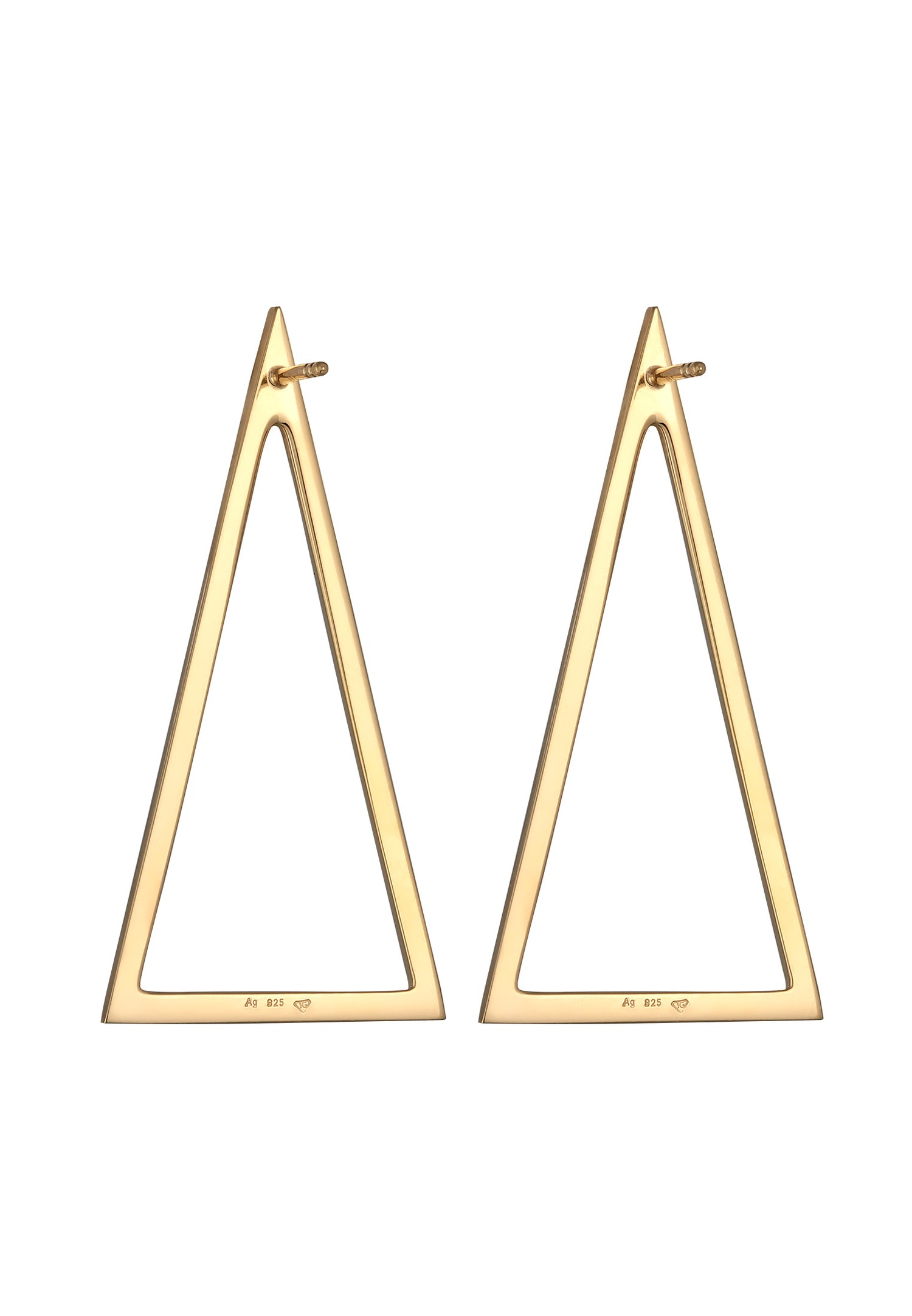 Elli PREMIUM Elli PREMIUM Boucles d'oreilles Femmes pendentif d'oreilles triangle géo tendance en argent sterling 925 plaqué or
