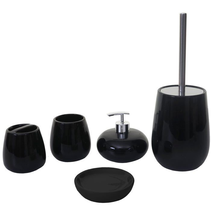 Set di 5 accessori da bagno in ceramica, neri 04_0004841