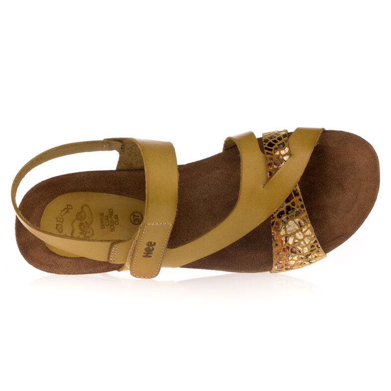 Gelbe Damensandalen / Zehenfreie Schuhe