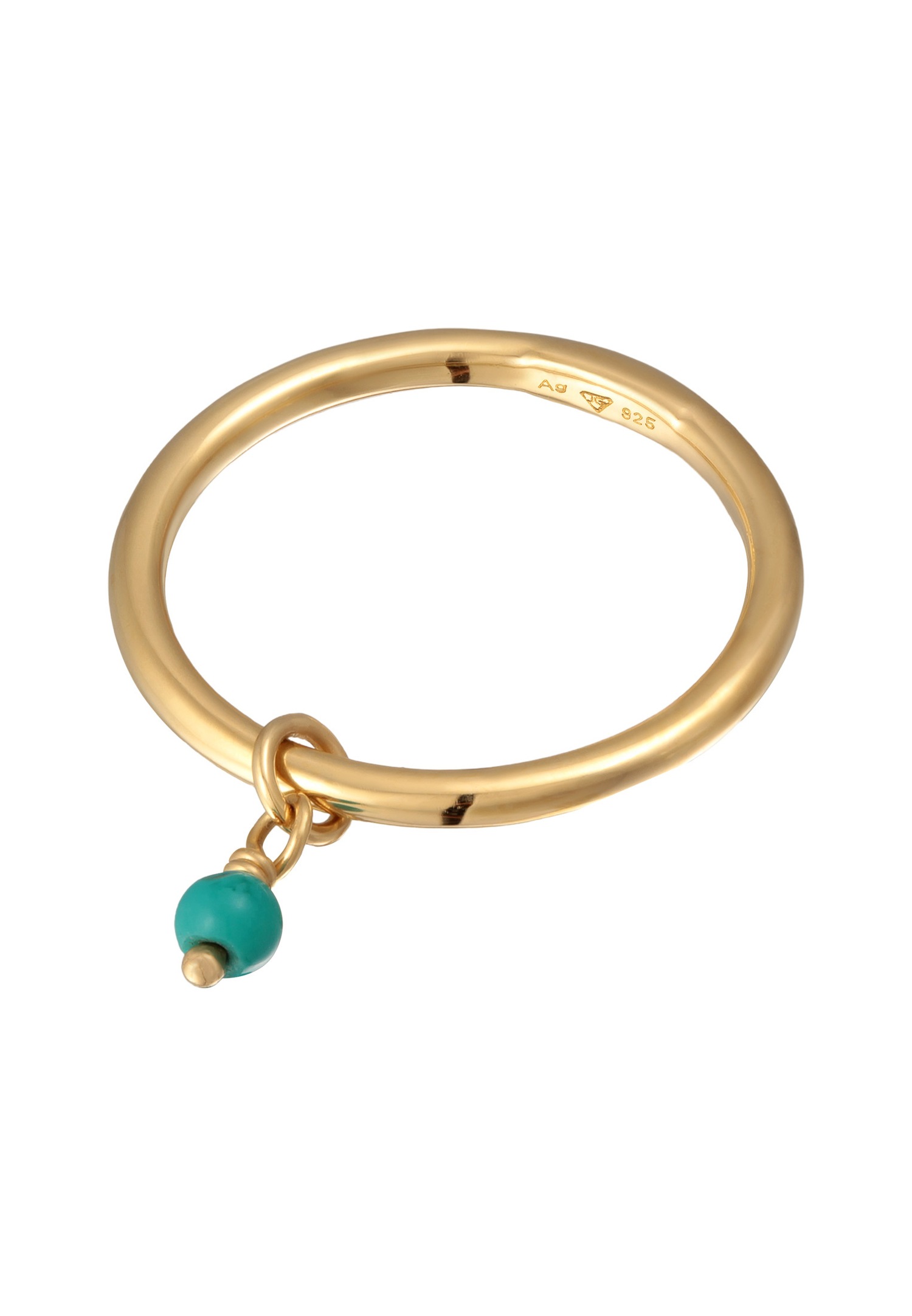 Elli Femmes Pile Pendentif Perle avec Howlite turquoise en Argent Sterling 925 Plaqué Or