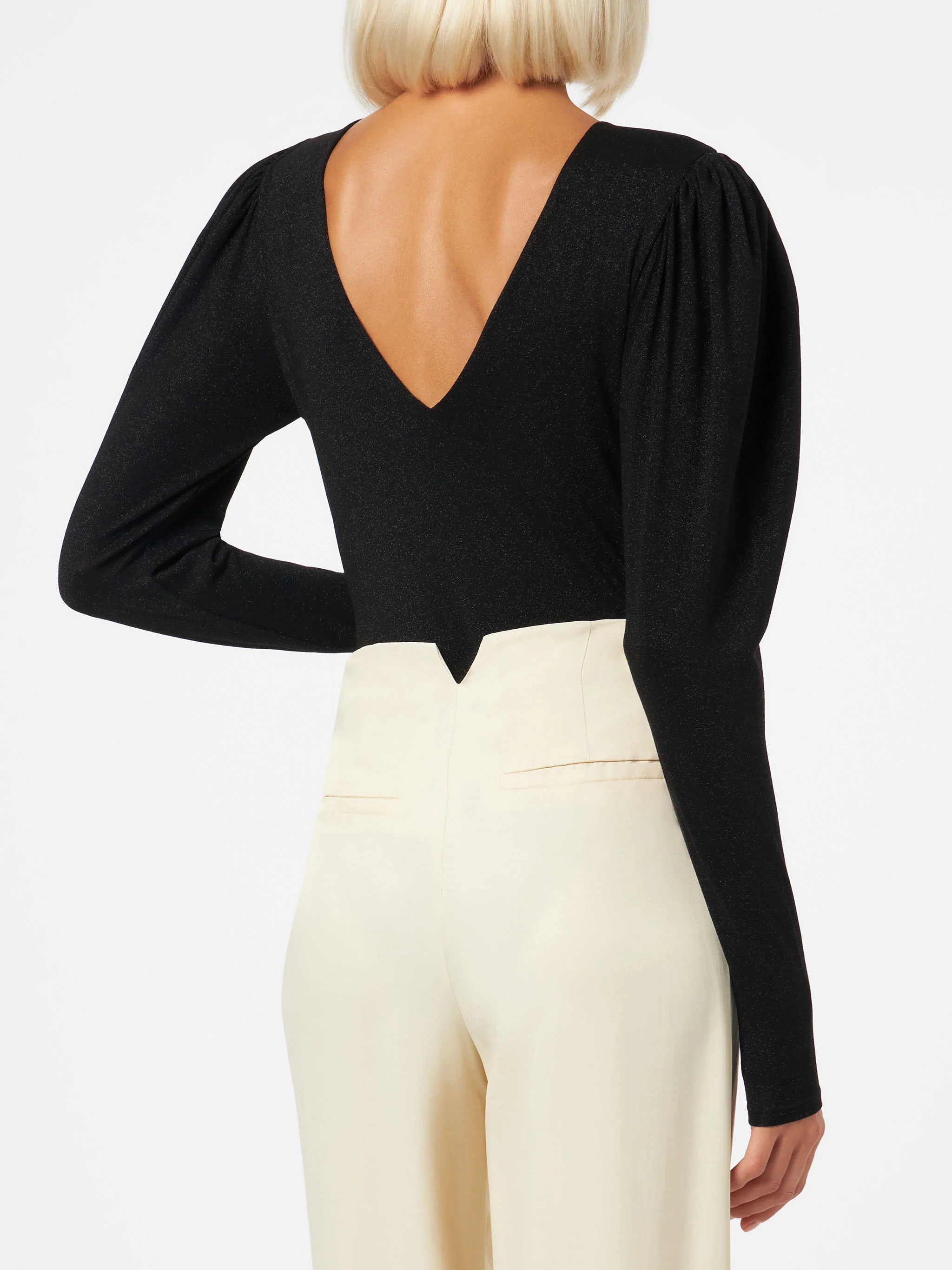 Zwarte gebreide jumpsuit/bodywear met glitter