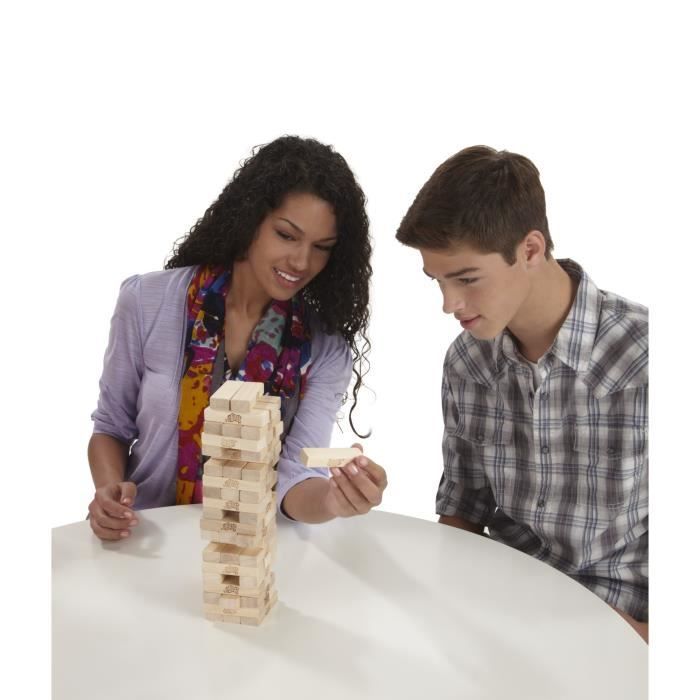 Jenga - Jeu de société classique - Blocs en bois massif - Pour enfants à partir de 6 ans