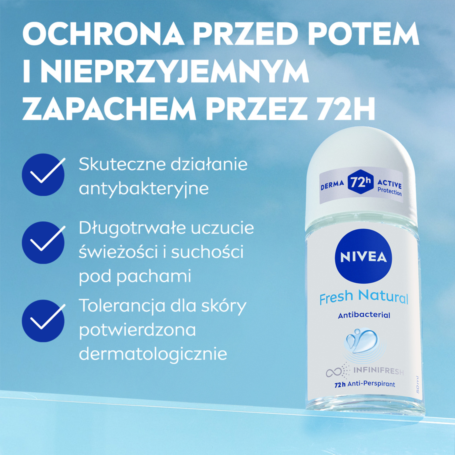 Nivea Men Deodorante Roll-on Antitraspirante 50ml Freschezza Naturale