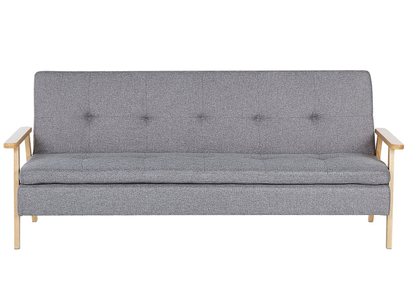 Sofa rozkładana funkcja spania jasnoszara
