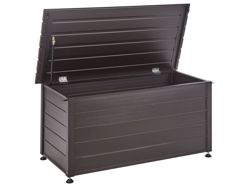 Skrzynia ogrodowa aluminium 330 l ciemnobrązowa