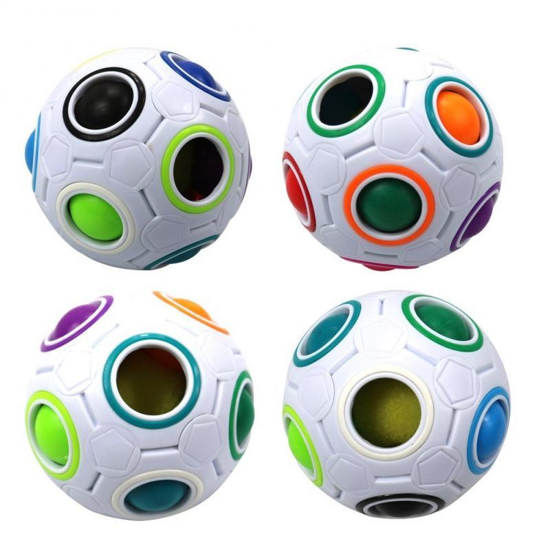 Cubo Mágico Esférico Quebra-Cabeça Bola Arco-Íris Brinquedo Adulto Crianças Plástico Criativo Futebol Educativo Presentes para Crianças TXTB1
