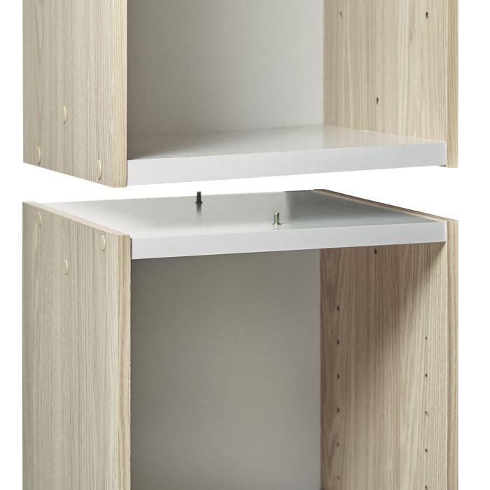 Iris Ohyama, Meuble de rangement, Bibliothèque/ 3 Etagères modulables, UB-9035, Marron Clair, L29 x P34.7 x H88.2 cm