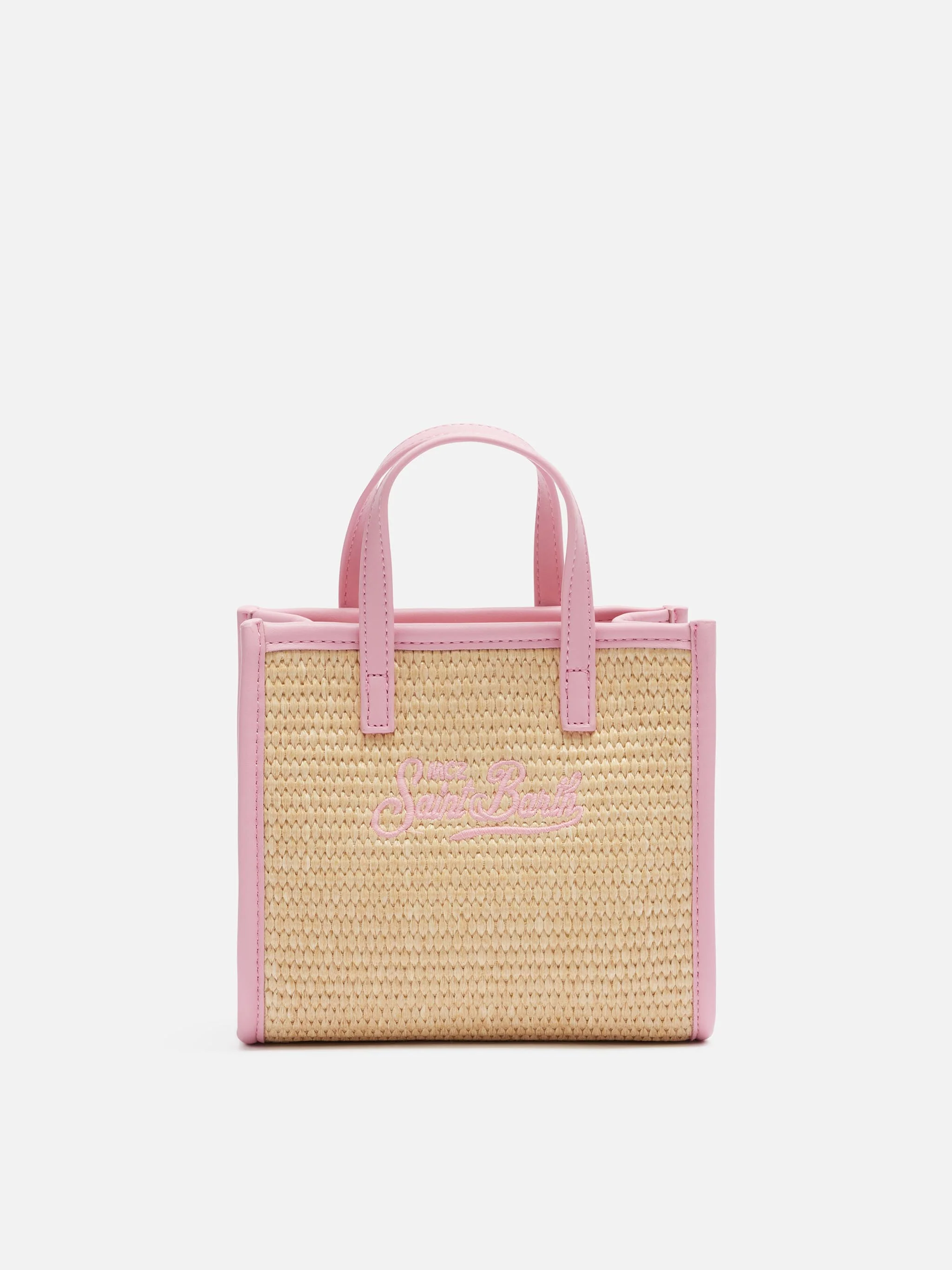 Vivian Mini beige handtas met stro-effect