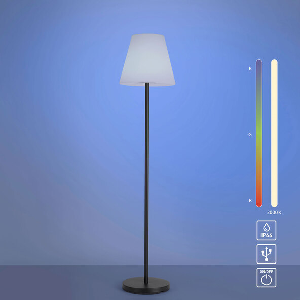 Επαναφορτιζόμενη επιδαπέδια λάμπα LED Holly με λειτουργία RGB