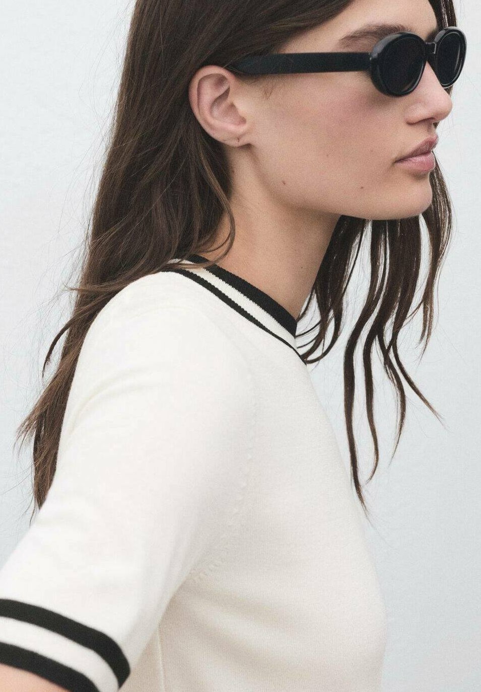 T-shirt met mangoprint - gebroken wit