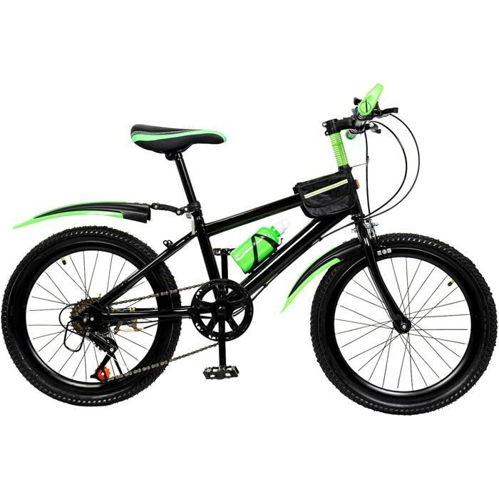 Bicicleta de montaña de 20 pulgadas para niños, bicicleta de montaña ajustable con guardabarros, portabotellas, capacidad de carga de 85 kg, para niños y niñas.