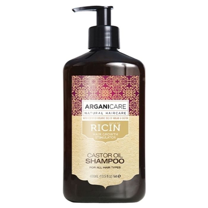 Shampoo Arganicare per la crescita dei capelli con olio di ricino biologico. 400 ml