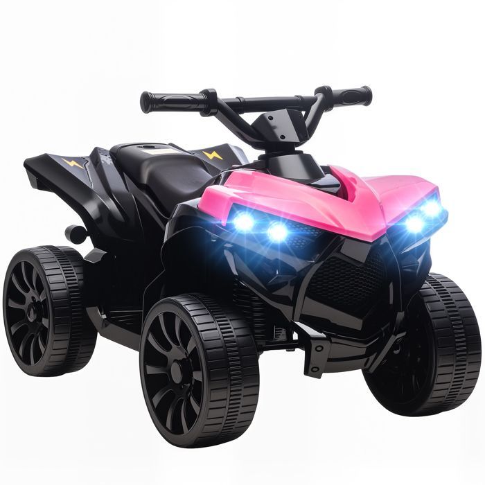 Quad elettrico per bambini - AIYAPLAY - 6V - musica e fari a LED - per bambini dai 37 ai 72 mesi - metallo e PP - 70 x 42 x 45 cm - rosa