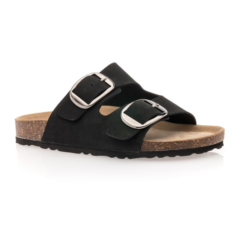 Svarte sandaler / sko med åpen tå til dame