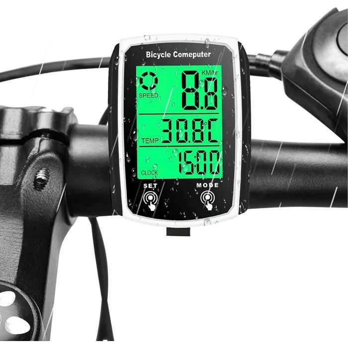 ®TONLRGY Bicycle Computer, Universal 19 Functions, IP54 Waterproof, Backlit LCD Touchscreen