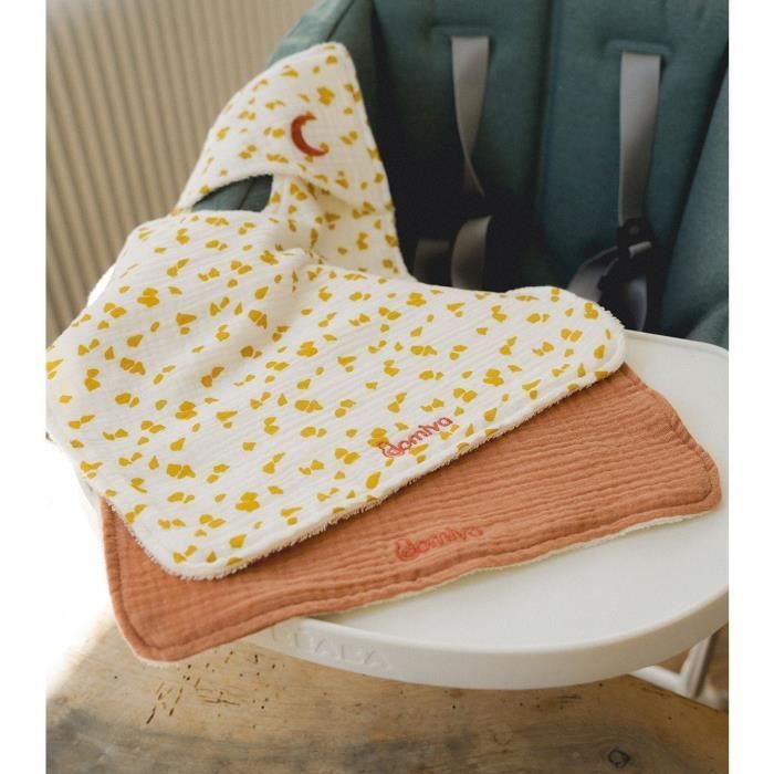 Set of 2 bibs - DOMIVA - Savannah - American neckline - Soft and absorbent cotton