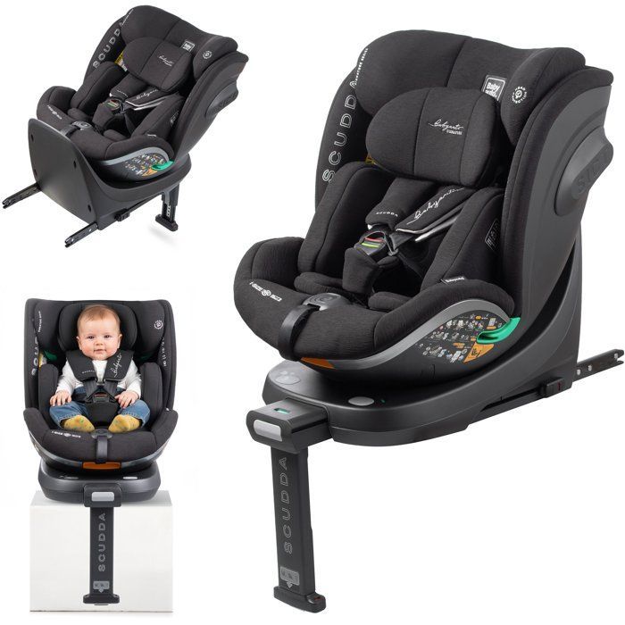 Silla de coche - BABYAUTO - SCUDDA - Grupo 0/1/2/3 - 40/150 cm - Talla única - Giratoria - Reclinable - Reductor - Pata de apoyo - Antracita