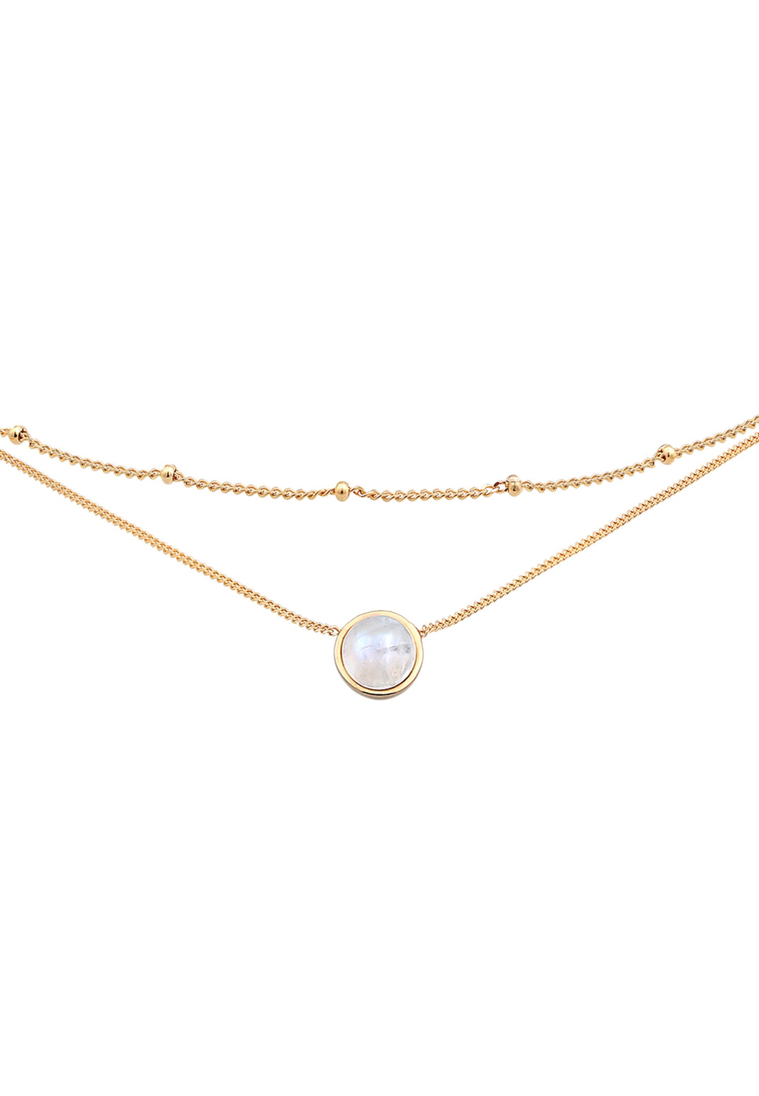 Elli Femme Choker de base Layer avec pierre de lune en argent sterling 925