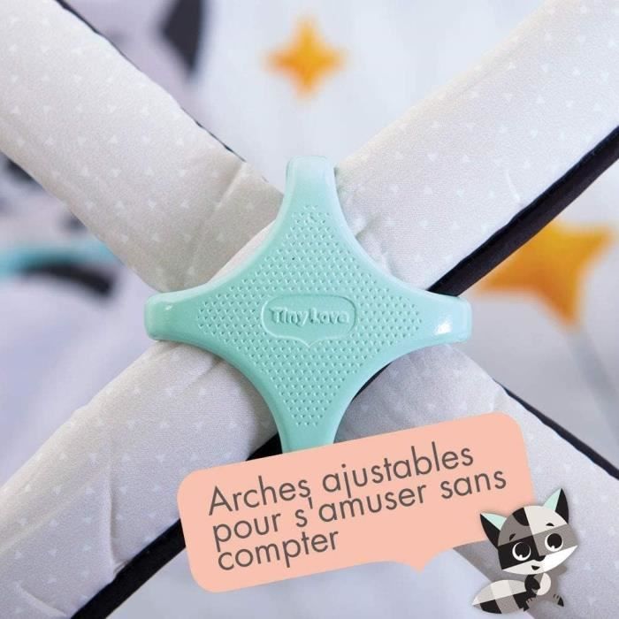 Tapete de atividades musical para bebês Tiny Love Gymini, design em preto e branco, para bebês a partir do nascimento (0 meses), dimensões: 93 x 85 x 49 cm