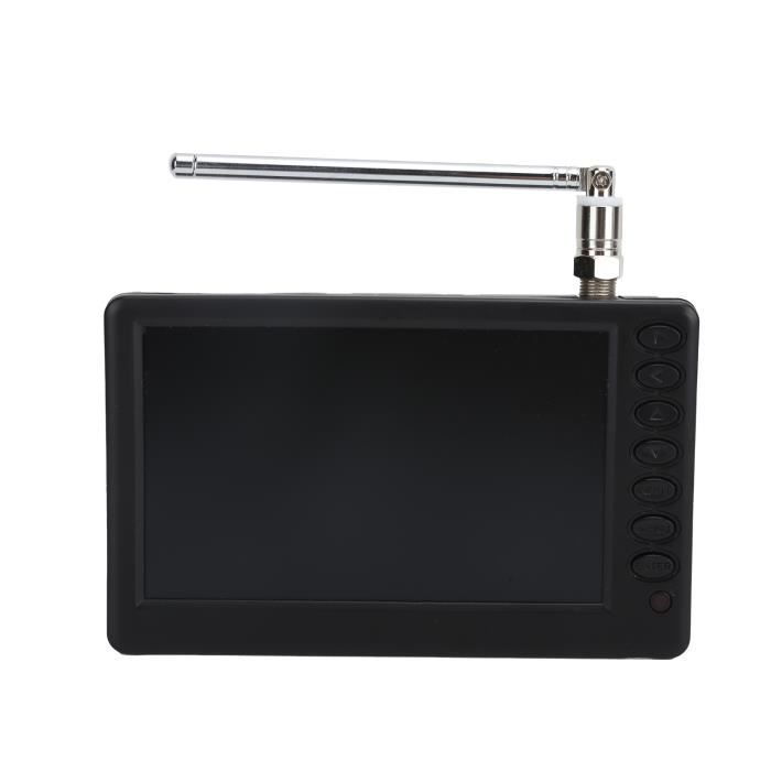 Qiilu ATSC Portable TV TV Numérique, Prise US 110‑220V Multi Bracket Télévision Numérique Portable pour Camping Car son video